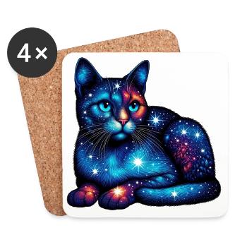 Cat - Coasters (set of 4) - white - Front
