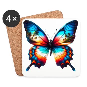 Schmetterling - Untersetzer (4er-Set) - Weiß - Vorne