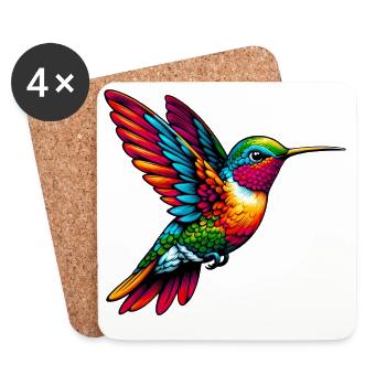 Colibri - Dessous de verre (lot de 4) - blanc - Devant