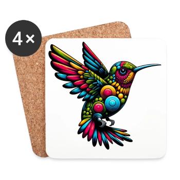 Colibri - Dessous de verre (lot de 4) - blanc - Devant