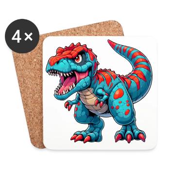 Dinosaurier - Untersetzer (4er-Set) - Weiß - Vorne