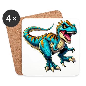 Dinosaurier - Untersetzer (4er-Set) - Weiß - Vorne