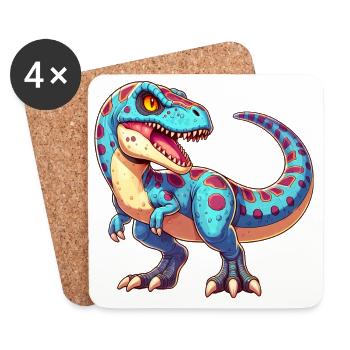 Dinosaure - Dessous de verre (lot de 4) - blanc - Devant