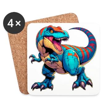 Dinosaure - Dessous de verre (lot de 4) - blanc - Devant