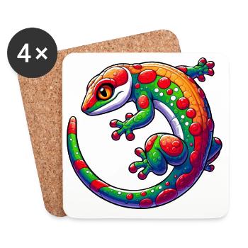 Gecko - Untersetzer (4er-Set) - Weiß - Vorne