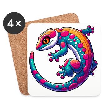 Gecko - Coasters (set of 4) - white - Front