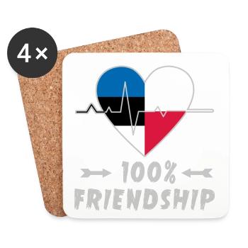 Estonia and Poland 100% friendship - Coasters (set of 4) - white - Front
