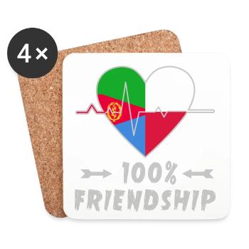 Eritrea and Poland 100% friendship - Coasters (set of 4) - white - Front