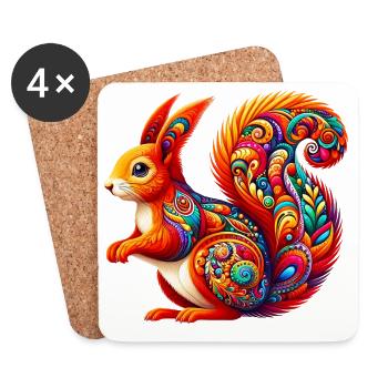 Squirrel - Coasters (set of 4) - white - Front