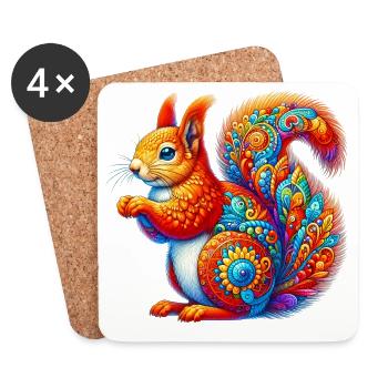 Squirrel - Coasters (set of 4) - white - Front
