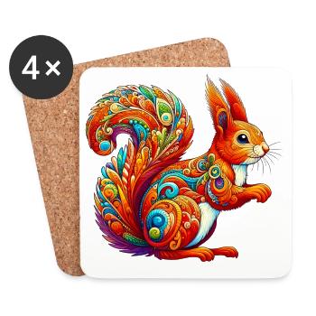 Squirrel - Coasters (set of 4) - white - Front