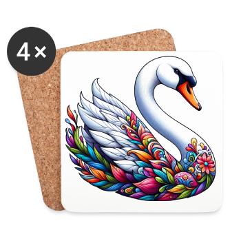 Swan - Coasters (set of 4) - white - Front