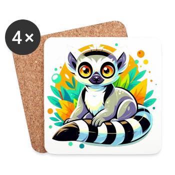 Lemur - Coasters (set of 4) - white - Front