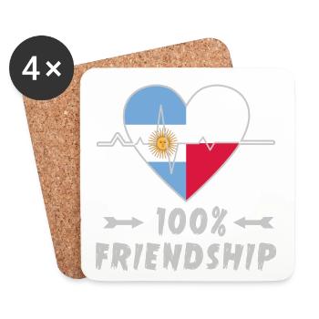 Argentina and Poland 100% friendship - Coasters (set of 4) - white - Front