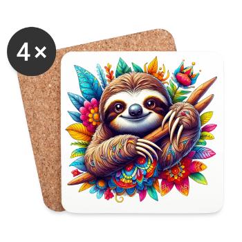 Sloth - Coasters (set of 4) - white - Front