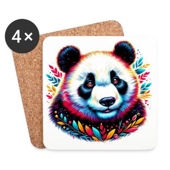 Panda - Untersetzer (4er-Set) - Weiß - Vorne