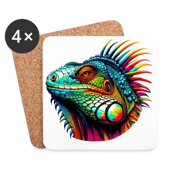 Iguana - Coasters (set of 4) - white - Front