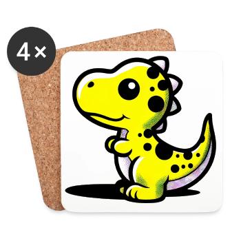Dinosaure - Dessous de verre (lot de 4) - blanc - Devant