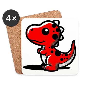 Dinosaure - Dessous de verre (lot de 4) - blanc - Devant