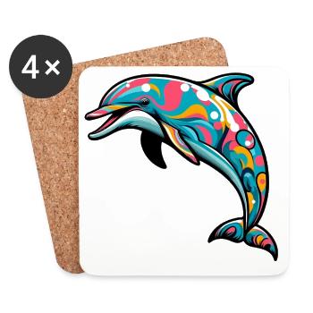Dolphin - Coasters (set of 4) - white - Front