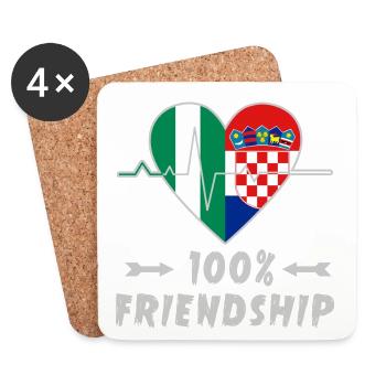 Nigeria und Kroatien 100% Freundschaft - Untersetzer (4er-Set) - Weiß - Vorne