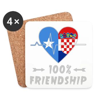 Somalia and Croatia 100% friendship - Coasters (set of 4) - white - Front