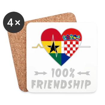 Ghana and Croatia 100% friendship - Coasters (set of 4) - white - Front
