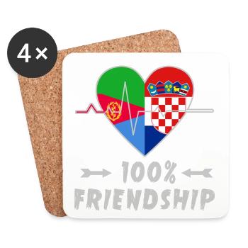 Eritrea and Croatia 100% friendship - Coasters (set of 4) - white - Front