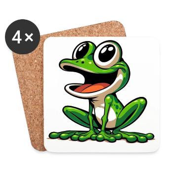 Frosch - Untersetzer (4er-Set) - Weiß - Vorne