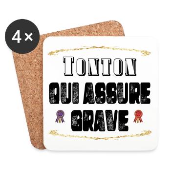 Tonton Qui Assure Grave - Dessous de verre (lot de 4) - blanc - Devant