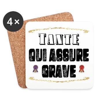 Tante Qui Assure Grave - Dessous de verre (lot de 4) - blanc - Devant