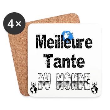 Meilleure Tante du Monde - Dessous de verre (lot de 4) - blanc - Devant