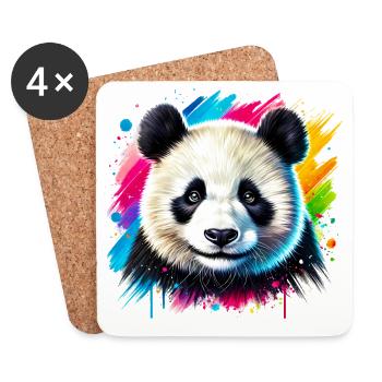 Panda - Untersetzer (4er-Set) - Weiß - Vorne