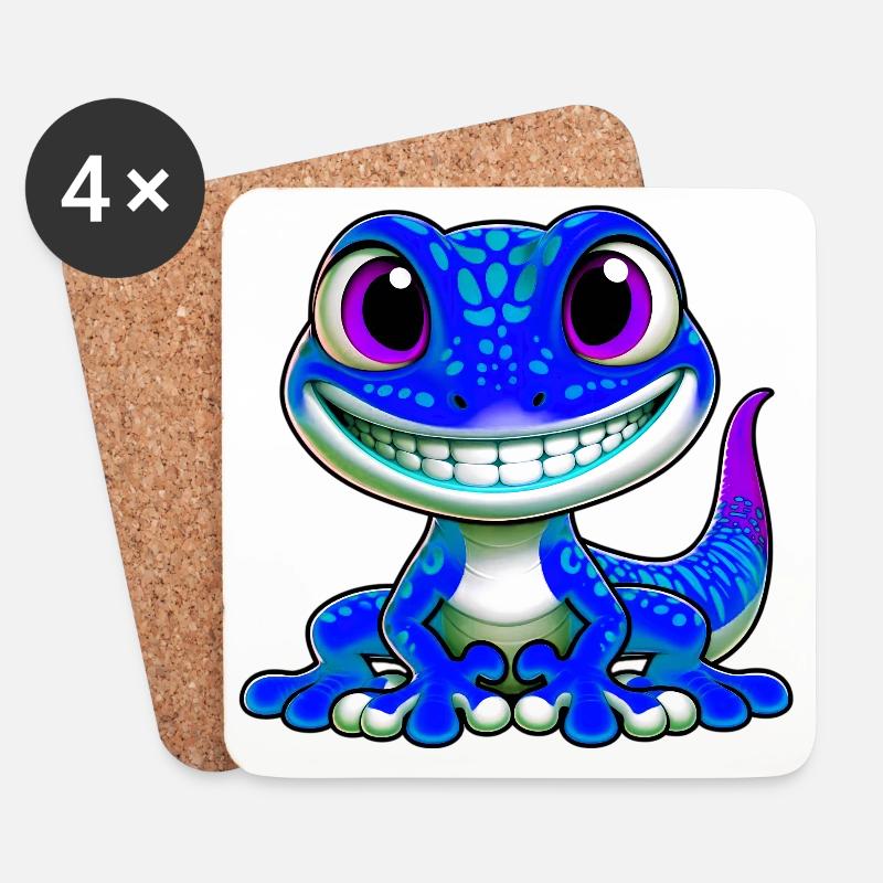 Gecko - Untersetzer (4er-Set) - Weiß