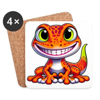 Gecko - Untersetzer (4er-Set) - Weiß - Vorne