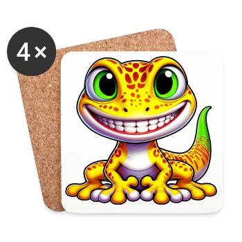 Gecko - Untersetzer (4er-Set) - Weiß - Vorne