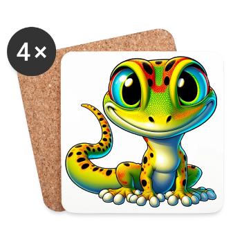 Gecko - Untersetzer (4er-Set) - Weiß - Vorne