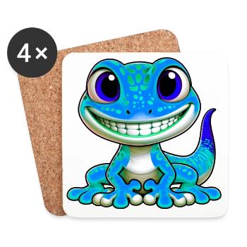 Gecko - Untersetzer (4er-Set) - Weiß - Vorne