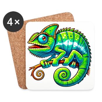 Chameleon - Coasters (set of 4) - white - Front