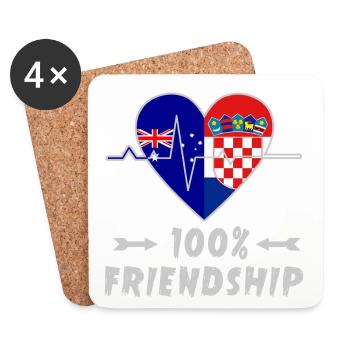L'Australie et la Croatie : amitié à 100 % - Dessous de verre (lot de 4) - blanc - Devant