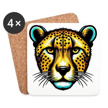 Gepard - Untersetzer (4er-Set) - Weiß - Vorne