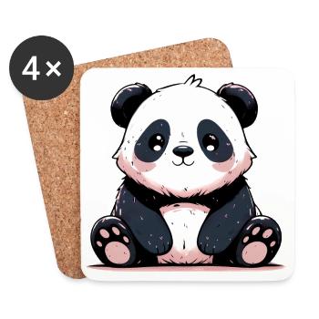 Panda - Untersetzer (4er-Set) - Weiß - Vorne