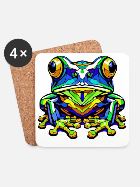 Frosch - Untersetzer (4er-Set) - Weiß