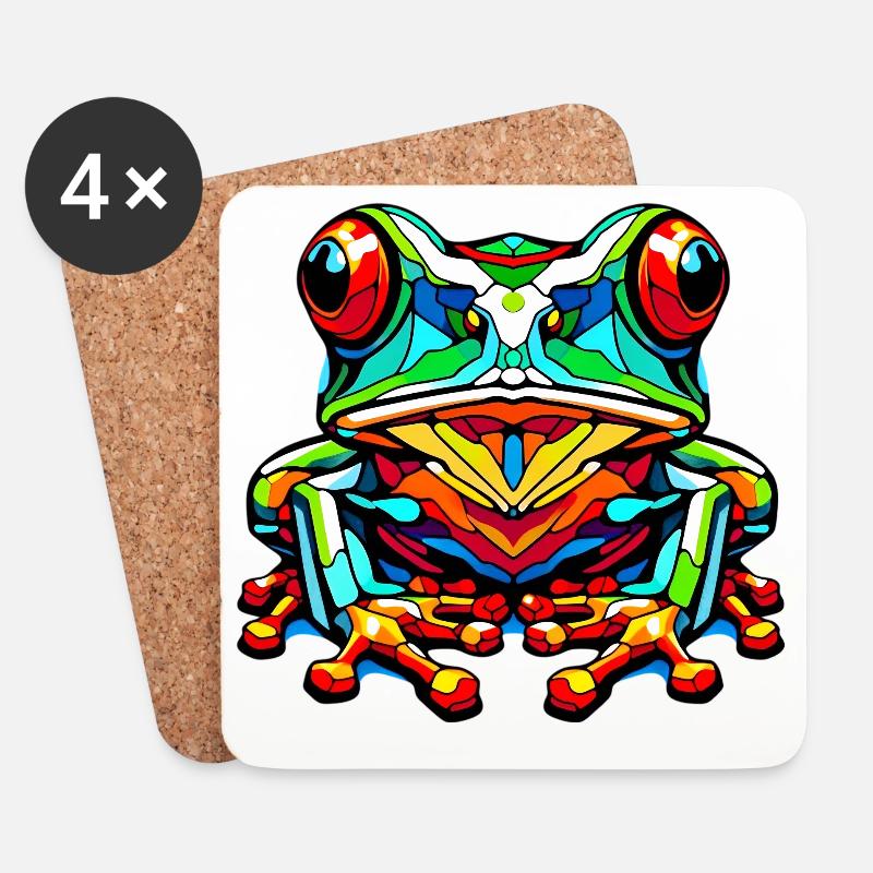 Frosch - Untersetzer (4er-Set) - Weiß