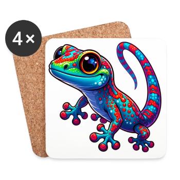 Gecko - Coasters (set of 4) - white - Front
