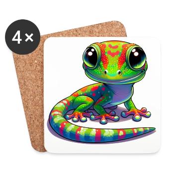 Gecko - Coasters (set of 4) - white - Front
