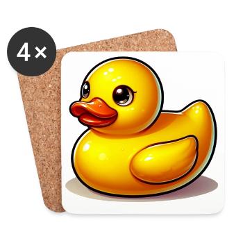 Caneton Canard Canard Canard - Dessous de verre (lot de 4) - blanc - Devant