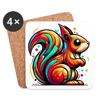Squirrel - Coasters (set of 4) - white - Front