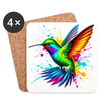 Colibri - Dessous de verre (lot de 4) - blanc - Devant