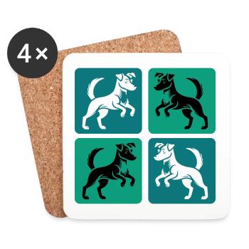 Jack Russell Terrier Design - Coasters (set of 4) - white - Front